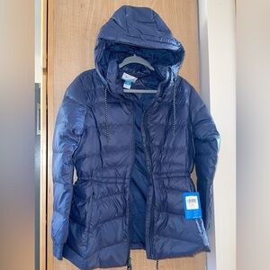 COLUMBIA Women's Icy Heights II Down Jacket Sz S, M, L Stone Navy AUTHENTIC NWT